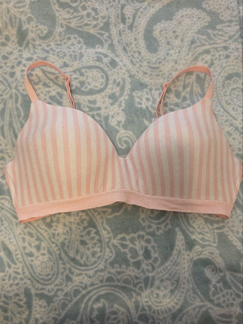 Victoria's Secret Pink & White Striped Wireless Bralette